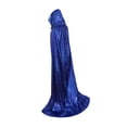 thumbnail image 3 of Capa de bruja con capucha de longitud completa para adultos Capa de Halloween para suministros de fiesta Azul, 3 of 9