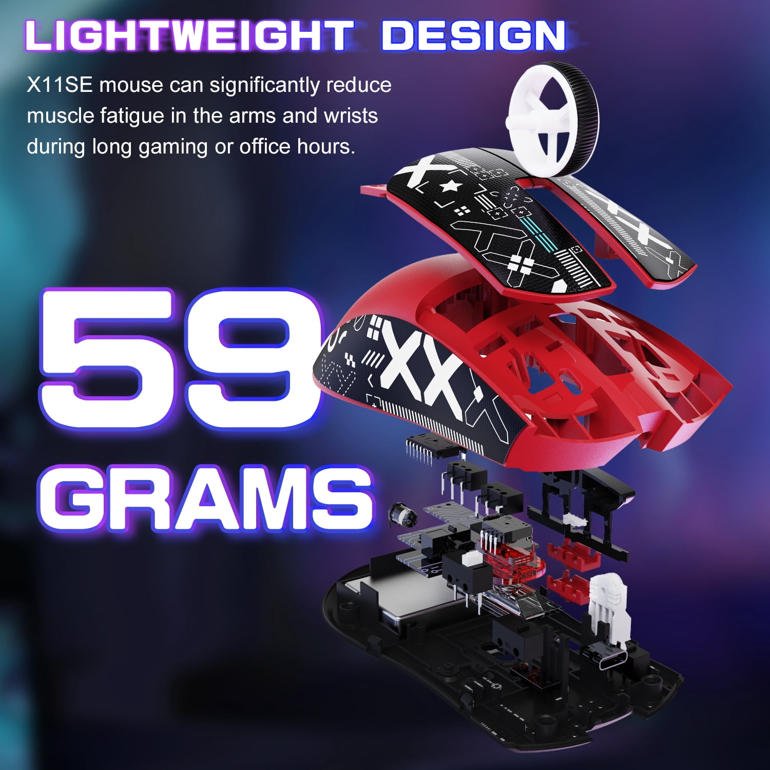 ATTACK SHARK X11SE Wireless Gaming Mouse, PixArt PAW3311 Gaming Sensor, BT/2.4G Wireless/Wired, 65 Hours Battery, Upgrade BK52820 Chip