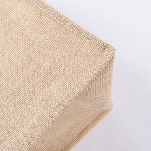 ETEREAUTY Khaki Jute Shopping Bag with Lining and Portable Design for Everyday Use