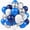 Blue White Silver, variant on Green and Gold Balloons 12 Inch Emerald Forest Hunter Dark Sage Green Gold Sand White Beige Nude Party Balloon Animal Print Balloons Zebra Balloon for Woodland Leaves Jungle Safari Party Decor