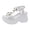 White, variant on Women's Slingback Chunky Platform Sandals Open Toe T-strap Slip on Wedge Walking Shoes with Arch Support White Size 7