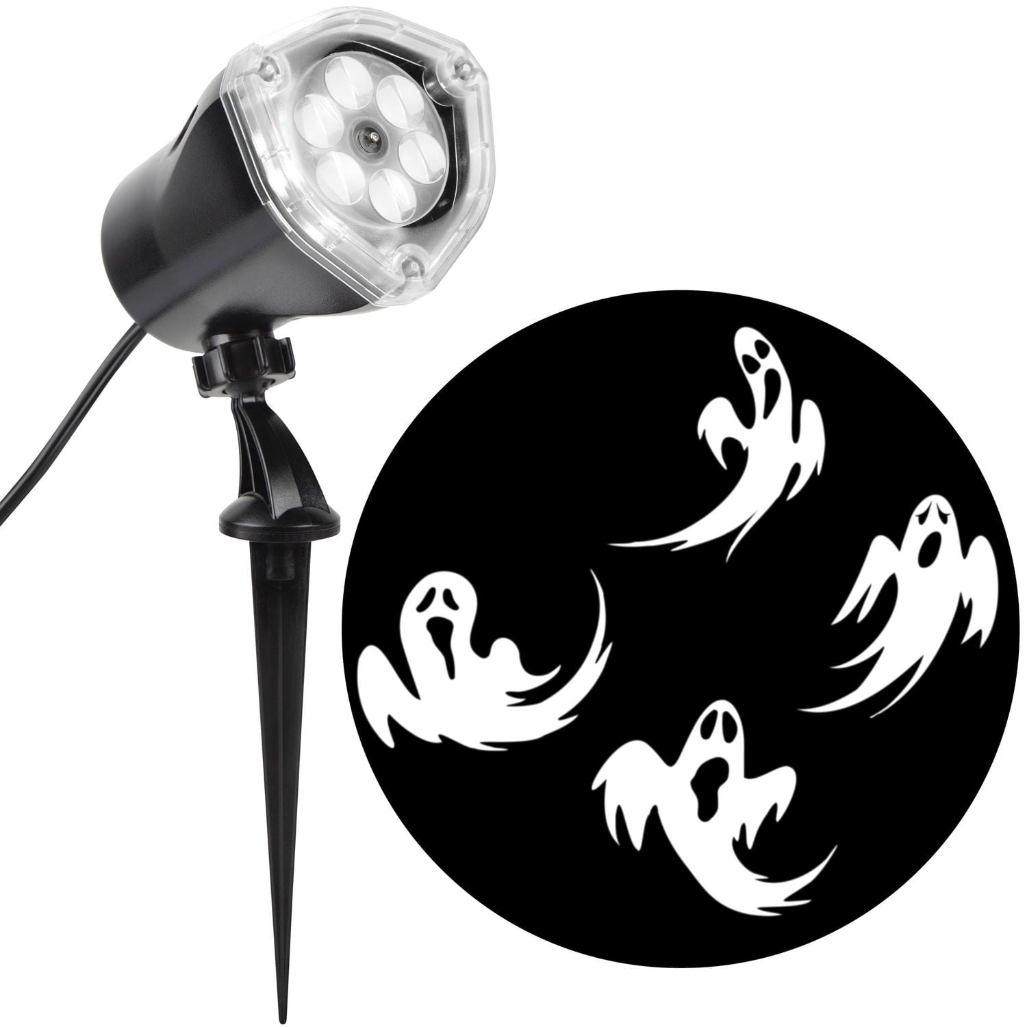Lightshow Projection-Black Case-Whirl-a-Motion-Scary Ghost (White)