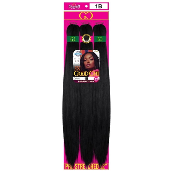 3X Good Chi Pre-Stretchced Braid 52" - #1B