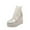 Silver Platform Wedge Booties, variant on Women's Lace Up Platform Wedge Booties Ankle Boots Fashionable Comfortable Breathable Wedge Heel Shoes Silver 37