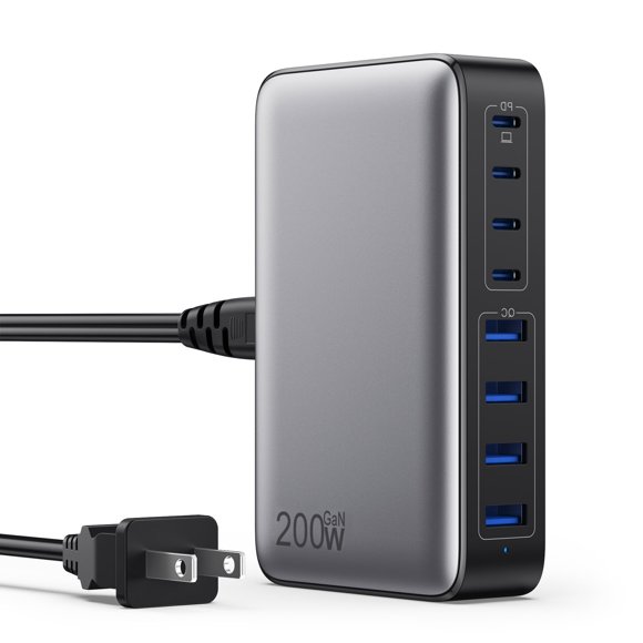 Estación de carga GKUTW USB C 200 W GaN III de 8 puertos para MacBook