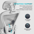 thumbnail image 5 of Ninecer Ergonomic Office Chair, Computer Desk Chair with Wheels, High Back Mesh Office Chair with Adjustable Lumbar Support, Headrest, Flip-Up Armrests, White Grey, 5 of 7