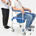 thumbnail image 3 of Commode Wheelchair Toilet Shower Seat Potty Bathroom Rolling Washable Chair, 3 of 11