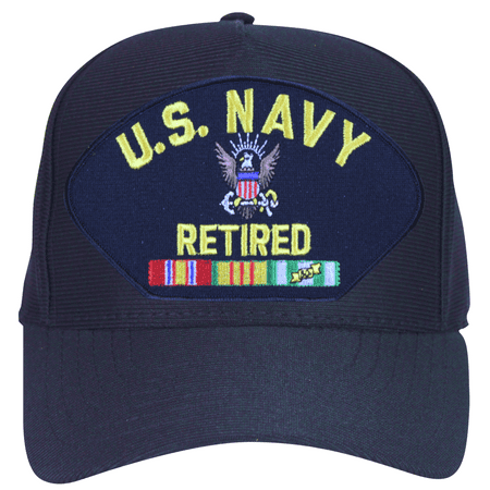 Ribbons Ball Cap - U.S. Navy Retired with Logo and Vietnam Ribbons Ball Cap