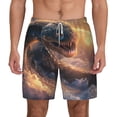 thumbnail image 2 of Picia Mythical Serpent Mountain Sunrise pattern Mens Swim Trunks with Compression Liner Stretch Beach Shorts Quick Dry with Zipper Pockets No-Chafing Board Shorts-Small, 2 of 9