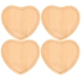 thumbnail image 1 of Miangastore 4pcs Reusable Coasters Heart Shape Coasters Wood Cup Pads Rustic Style Wood Coasters, 1 of 9