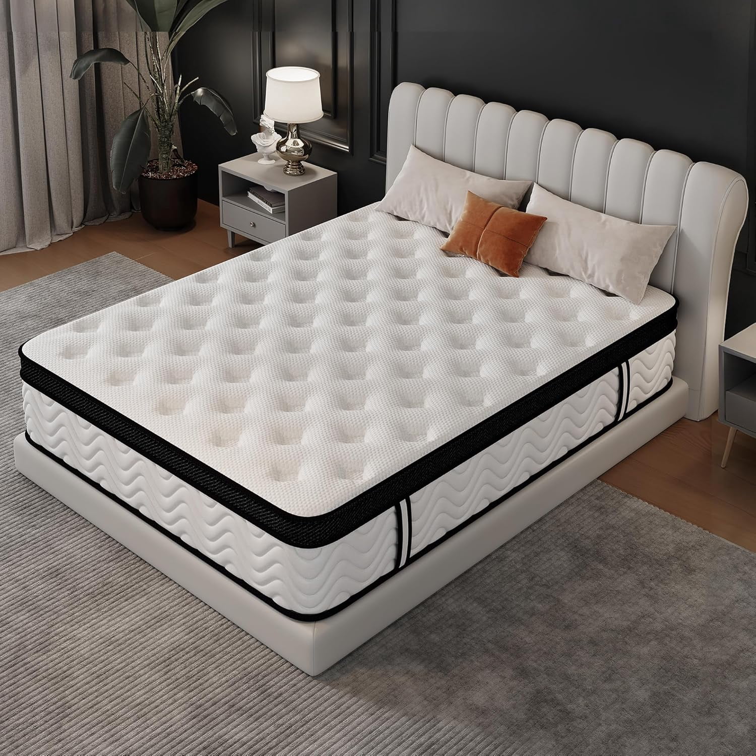Sailvan King Mattress ,12 inch King Size Mattress ,Hybrid Mattress King in a Box with Memory Foam and King Pocket Springs for Edge Support, Pressure Relief