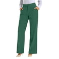 thumbnail image 2 of Lmnyox Business Pants for Women Loose High Waist Office Work Trousers Stretchy Wide Leg Pants with Pockets, 2 of 6