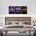 thumbnail image 3 of Hieng Video Game Canvas Wall Art Set Of 3 For Teen Boys Bedroom Gamer Wall Decor,Gaming Geometric Check Pictures Poster Prints,Neon Black Green Gamepad Paintings For Office Living Room, 3 of 6