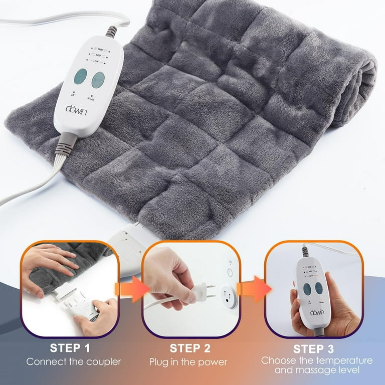 vibrating heating pad walmart Heating Pad, Weighted Heating Pad with Massaging Vibrations, Massage  Heating Pad for Back Cramps Shoulder Pain Relief, 6 Heat Settings & 4  Massage Modes, Gifts for Christmas, 24” x 12” HSA/FSA Eligible main image 1