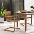 thumbnail image 2 of Dining Side Chair, Set of 2, Natural Brown, Wicker Rattan, Outdoor Patio Balcony Cafe Bistro Garden Hospitality Restaurant, Modern Contemporary, HB37411, 2 of 10