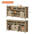 thumbnail image 3 of WAMPAT TV Media Console Stand for 65 Inch TV, Farmhouse Entertainment Center with Sliding Barn Door and Storage Shelves, Wood Television Stand for Living Room, Natural, 3 of 7