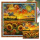 thumbnail image 1 of Hilo Algodón Ecológico Bordado Punto Cruz Mar Girasol Impreso 11CT 50x50cm, 1 of 9