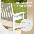 thumbnail image 6 of Costway Garden Bench All-Weather HDPE 2-Person Outdoor Bench for Front Porch Backyard White, 6 of 9