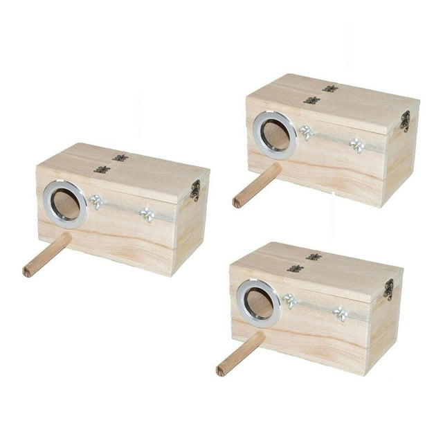 3x Caja de de Pájaros Silvestres de Estación de Alimentación de Anidación Estación de Alimentación House & Stick S Sunnimix Casa de alimentación de pájaros de madera