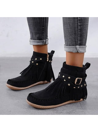 Black WOMEN Flat Sole Boots 2563663