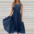 thumbnail image 3 of QJUHUNG Formel pour Femmes Soirée Robe Midi Été Col en V Manches Courtes T-Shirt Soirée Invitée de Mariage Style Asymétrique B-8 Cocktail Gris_i L, 3 of 5