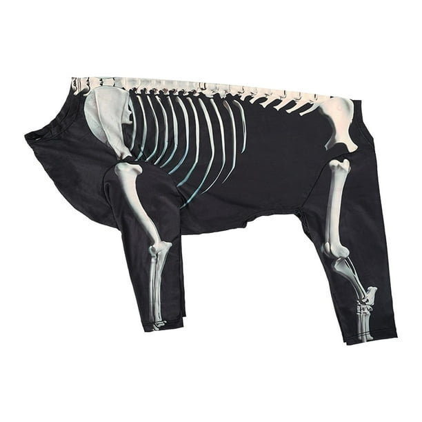 Disfraz de esqueleto de perro para Halloween, disfraz para mascotas, cómodo, accesorios para sesiones de fotos, genial L