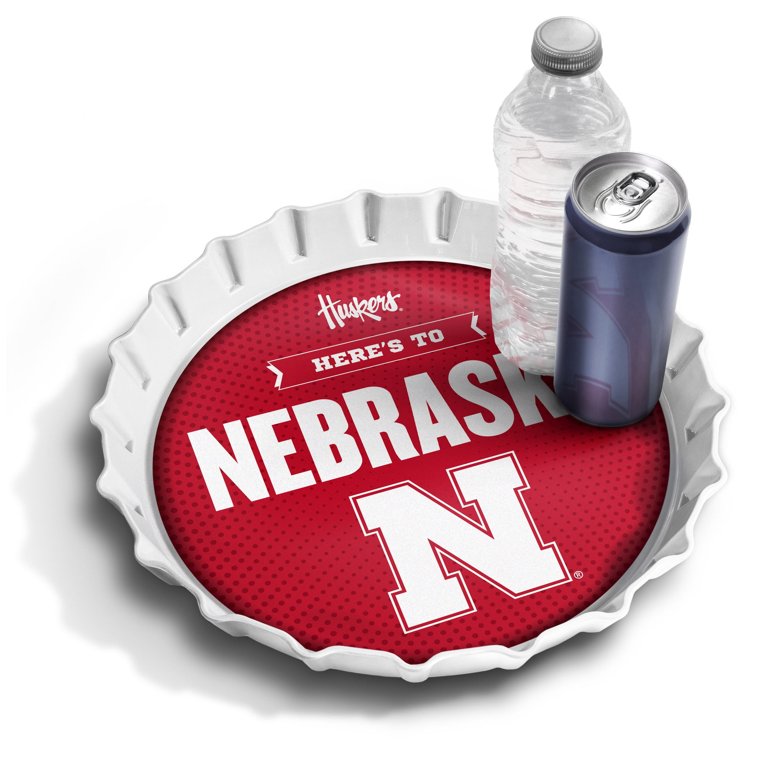 YouTheFan NCAA Nebraska Cornhuskers Bottle Cap Serving Tray