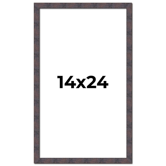 14x24 Frame Brown Rustic Lacquered Walnut Solid Wood Picture Frame Width | 0.875 Inch Moulding