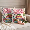 thumbnail image 2 of Happy Birthday Outdoor Waterproof Pillow Covers, Ribbon Cake Balloon Cartoon Decorative Square Throw Pillowcase Sofa Cushion Sham for Patio/Couch/Chair, 20"x20" 2 Pack, 2 of 8
