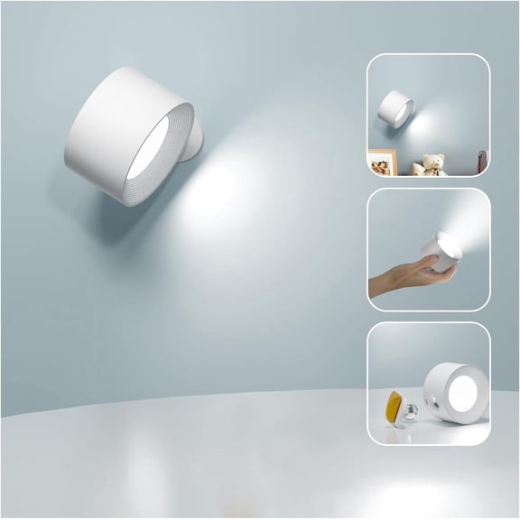 BN-LINK Wall Lights, 360°Adjustable Wall Lamp with 3 Color Modes 3 Brightness Levels, Wall Mounted Lamp for Bedroom Reading Bedside, White