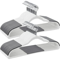 cozymood 30-Pack Clothes Hangers, Heavy-Duty Plastic Hangers Non-Slip , Sturdy Hangers Space-Saving, 360° Swivel Hook, for Coats,Pants, White & Dark Gray