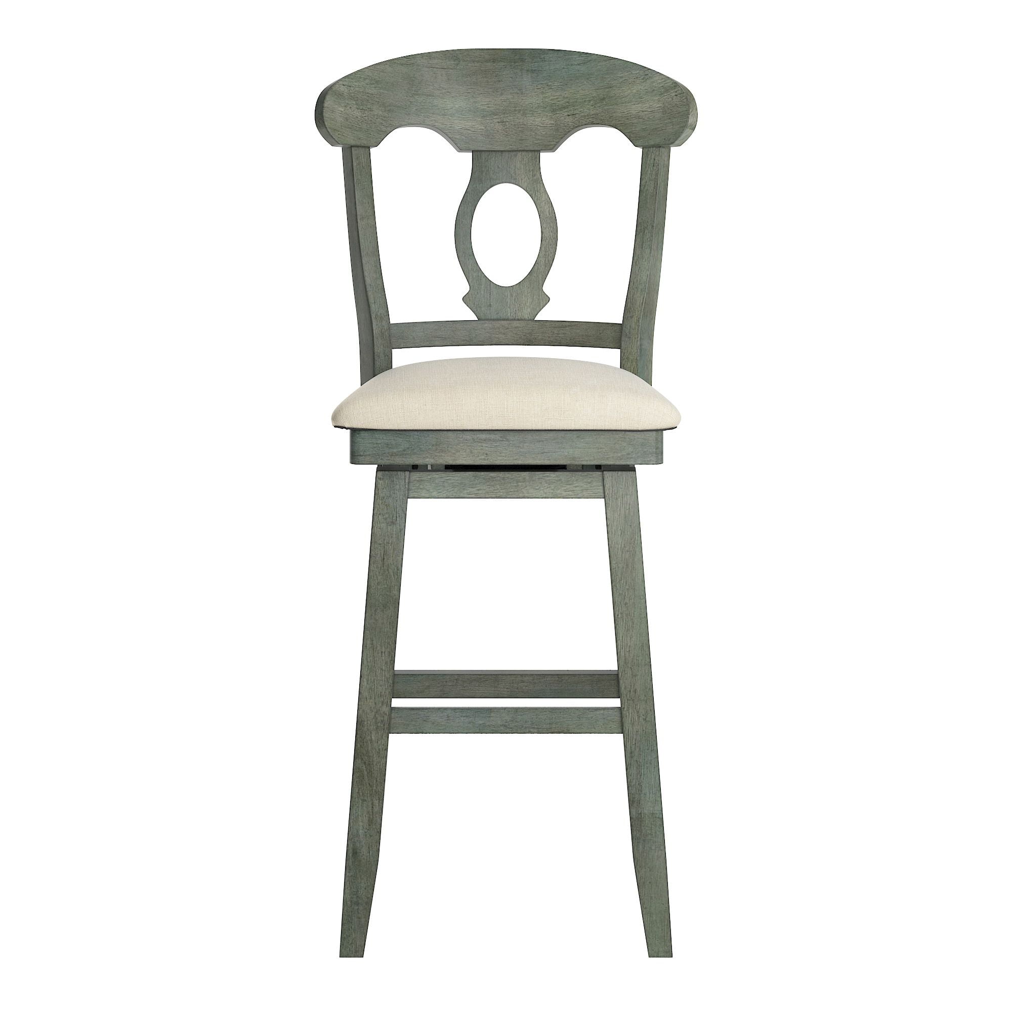 Weston Home Sheena Napoleon Back Wood Swivel Bar Stool, Antique Sage