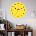 thumbnail image 2 of Wall Clock Bright Yellow Clocks PVC Silent Non-Ticking Battery Operated Decorative Solid Color Round Clock for Home Living Room Kitchen Bedroom Office School Wall Decor 14 Inch, 2 of 9
