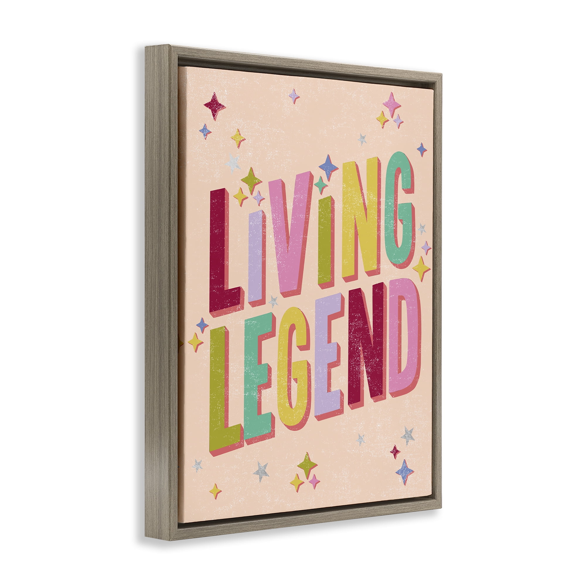 Stupell Industries Vintage Living Legend Phrase Text & Numbers Painting Brown Floater Framed Canvas Art Print Wall Art, 17 x 21