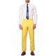 thumbnail image 2 of Pantalones de traje clásicos de ajuste regular de cuadros para hombre Inspire Chic, con frente plano y cintura elástica, 36 Amarillo, 2 of 7
