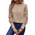thumbnail image 1 of Top de Cuello Redondo con Encaje Bordado y Larga en Color Liso para Mujer Albaricoque XXL, 1 of 8