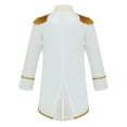 thumbnail image 2 of Yruioon Kids Boys Prince Outfits Long Sleeve Gold Fringe Velvet Tailcoat Medieval Royal Court Coat White 6, 2 of 7