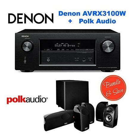 Denon AVR-X3100W 7.2 Channel Full 4K Ultra HD A/V Receiver with Bluetooth and Wi-Fi + Polk Audio 5.1 TL1600