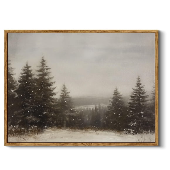 Decoración mural en Simsea, bosque de pinos, invierno, 30 x 40 cm