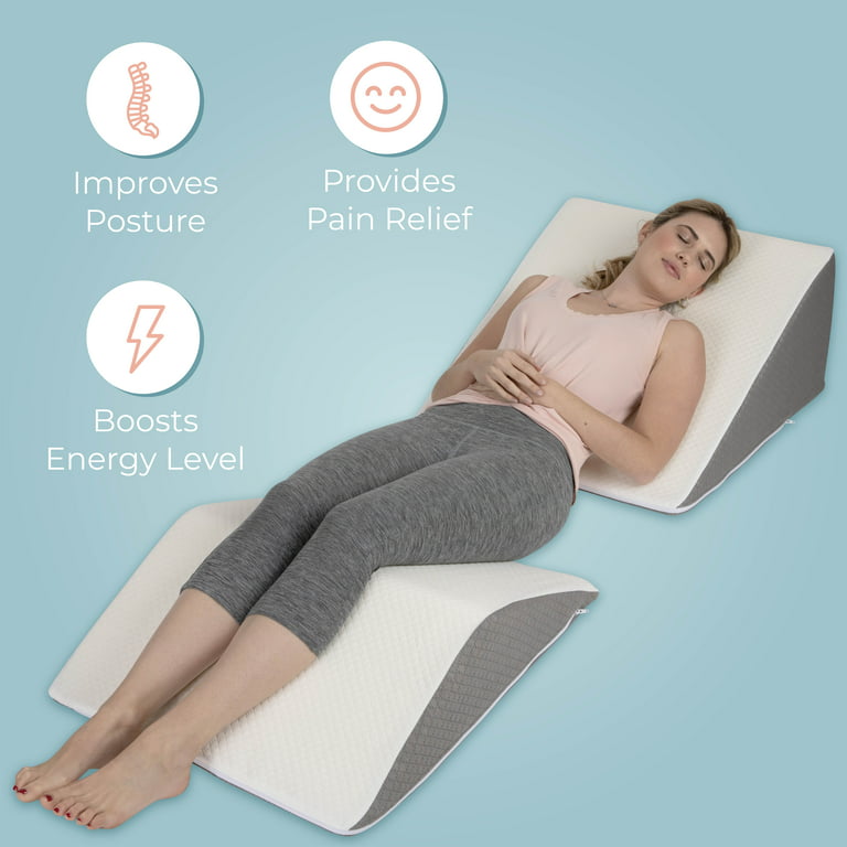 Cushy Form Wedge Pillows for Sleeping - Multipurpose Memory Foam Bed  Support Rest & Knee Pillow for Back, Neck & Post-Surgery, Versatile Snoring