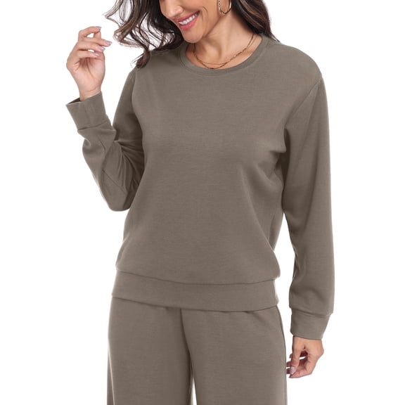 Cadmus Womens Soft Crewneck Sweatshirt Long Sleeve Workout Casual Pullover Basic Fall Shirts