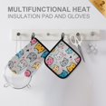 thumbnail image 4 of Yayeee Oven Mitts and Pot Holder Set of 4 Heat Resistant Kitchen Gloves Baking Hot Pad, Cute Cat Pattern, 4 of 5