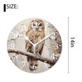 thumbnail image 2 of 14 Inch Wall Clock Battery Operated Silent Clock Decorative for Office, Kitchen, Outdoor, Living Room，Snowy Owl in Tree Branch on Winter Snow forest Design, 2 of 4