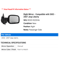 thumbnail image 2 of Right Mirror - Compatible with 2002 - 2007 Jeep Liberty 2003 2004 2005 2006, 2 of 2