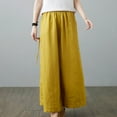 thumbnail image 2 of VEKDONE Pantalon Long en Lin pour Femmes Jaune L, 2 of 7
