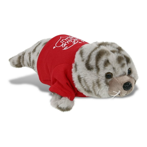 DolliBu I LOVE YOU Super Soft Seal Plush - Cute Seal Ocean Animal Stuffed Animal with I Love You Red Shirt For Valentine, Anniversary, Romantic Date, Boyfriend, or Girlfriend Gift - 12 inches