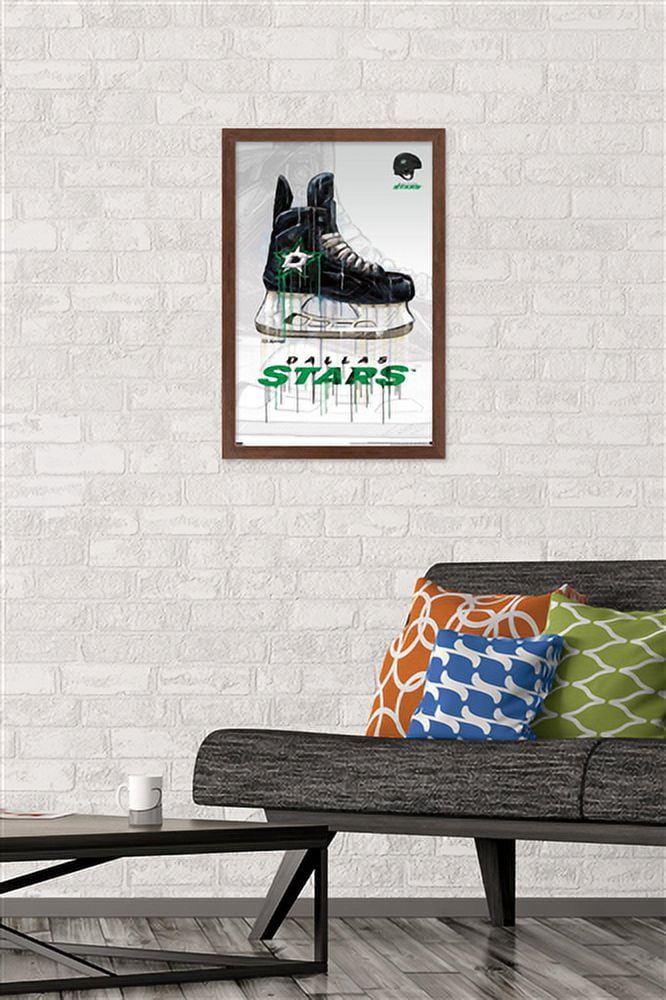 NHL Dallas Stars - Drip Skate 21 Wall Poster, 14.725" x 22.375", Framed