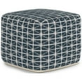 thumbnail image 1 of Pemberly Row Pouf Carré Boho en Bleu Foncé et Blanc Motif Tissé à la Main, 1 of 7