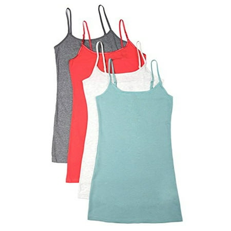

Essential Basic Women Value Pack Deal Cami Tanks Adjustable Spagetti Strap Many Colors - Small to 3XL