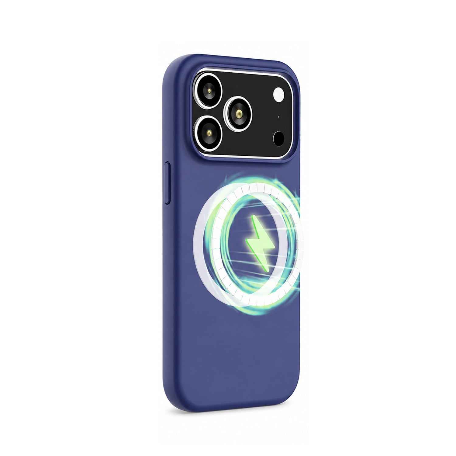 Smooth Silicone Wireless Charging Case for iPhone 17 Pro Max - Navy Blue